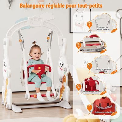 Sinbide Toboggan Enfant Avec Balançoire Et Panier De Basketball Aire De Jeux D'extérieur Et L'intérieur Pour Enfant Toboggan Bebe Avec Télescope Cadeau Noël Anniversaire Pour Les Enfants