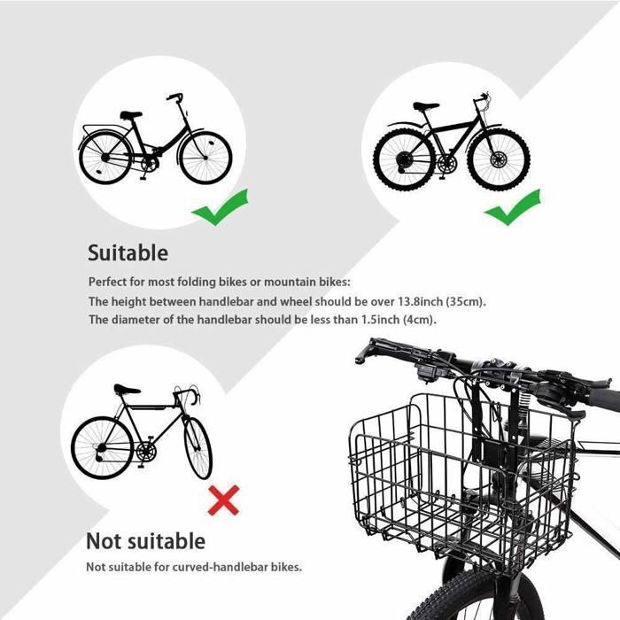 Panier à Vélo Montagne, Panier de Vélo Avant Pliable, Pliant Arrière