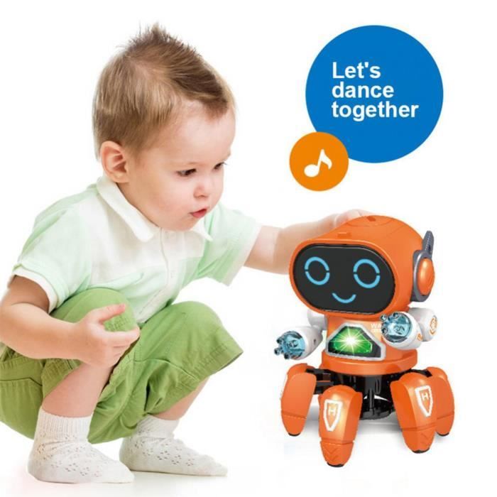 blanc-Jouet Robot Électronique Intelligent RC pour Enfant, Marche, brev,  Lumière, Musique, Poulpe, Cadeau'Ann