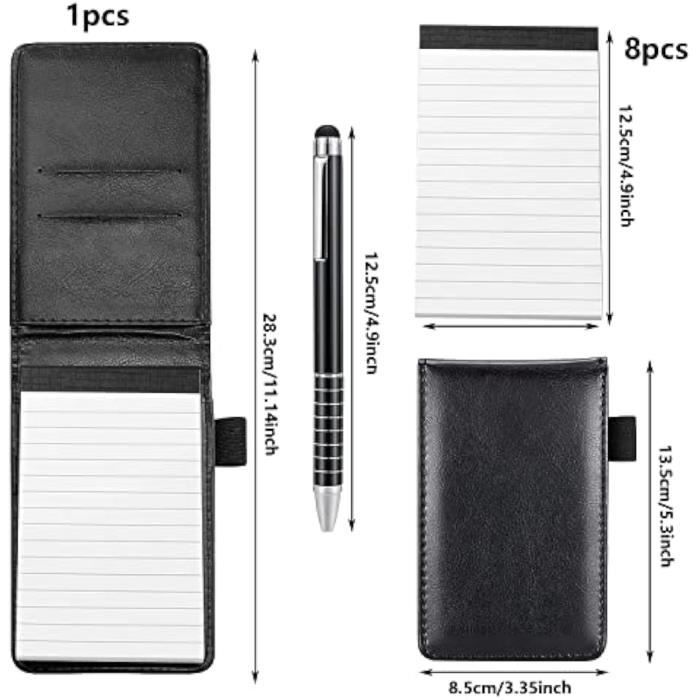 Carnet De Notes A5 Rechargeable - Couverture Cuir Synthétique, 6 Anneaux, Pages Lignées 100g - Pour Journal, Voyage, Cadeau - 10