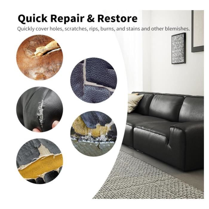 Patch De Réparation En Simili-cuir Auto-adhésif - 200x138 Cm, Pour Canapés, Sièges Auto Et Meubles