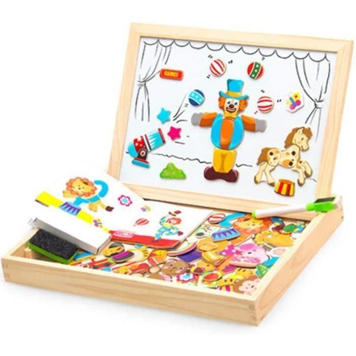 Puzzle Enfant 3 Ans Jouet en Bois Magnétique Jeux Educatif Montessori  Tableau Enfants Double Face Cadeau 90 Pièces - Cdiscount Maison