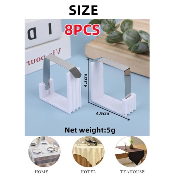 Lot De 4 Clips De Nappe En Acier Inoxydable - Pince à Nappe Réglable Pour Table Jusqu'à 2,5 Cm D'épaisseur - Mariage, Fête, Pique-nique - 2