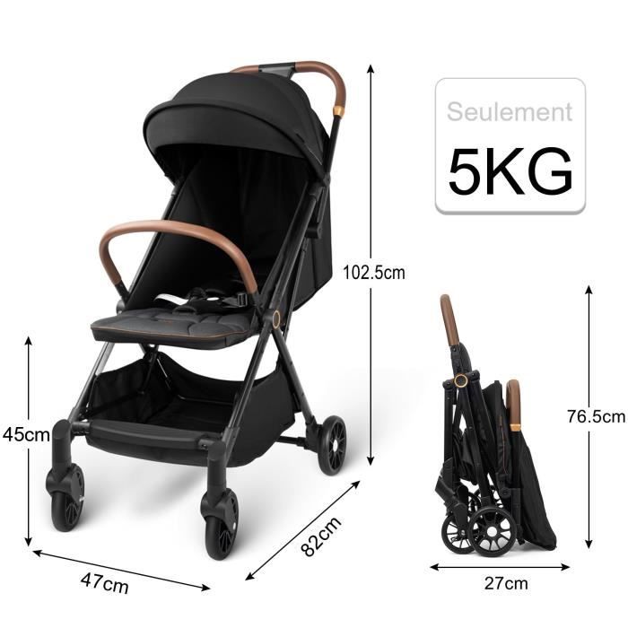 Poussette Canne Pliable de Voyage avec Position Couchée/Légère/Inclinable/Compacte  Noir - Cdiscount Puériculture & Eveil bébé