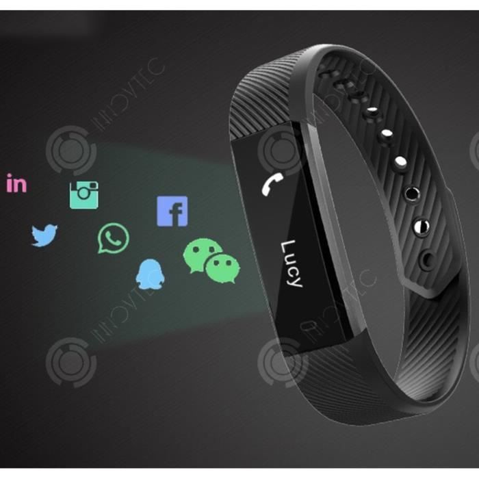Bracelet De Fitness - Moniteur Fréquence Cardiaque, Tracker Étanche - Podomètre, Calories, Sommeil - Pour Hommes Et Femmes - 4