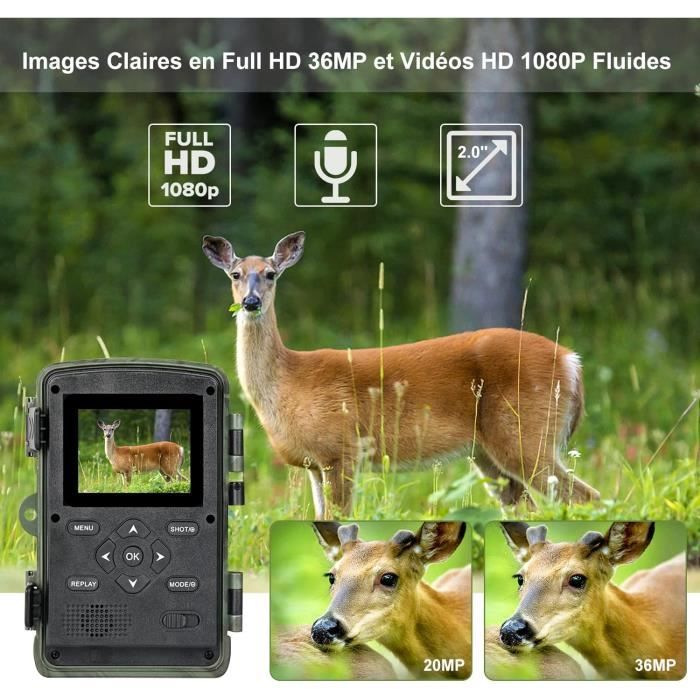 YOVOCA Wildcamera, 2,7 K 48 MP video wildcamera, 120 groothoek