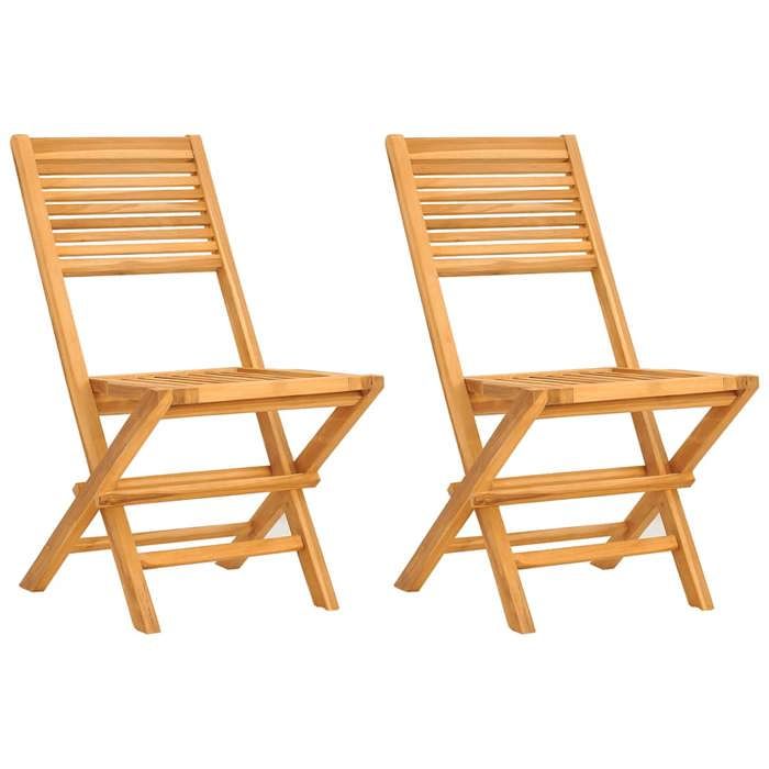 Chaises de jardin pliantes lot de 8 gris 56x61x89 cm bois teck - Chaise