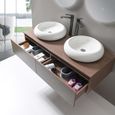 LuxuryBain - Meuble de salle de bain double vasque 120cm bois foncé avec miroir led LB-1006-2