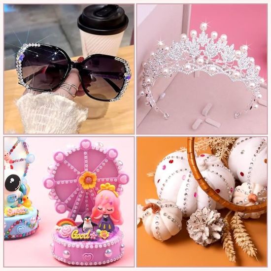 6 pack Visage Gemmes avec 130 pcs bijoux artisanaux auto-adhésifs paillettes Strass Autocollant Tatouage Temporaire front sourcils décoration pour la fête de noël halloweenTemporaire Strass