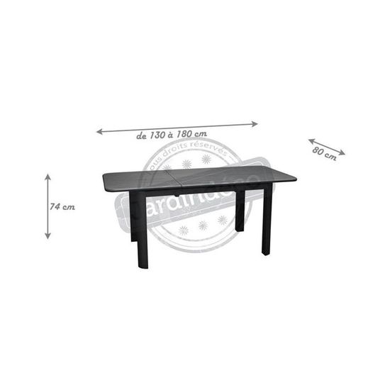 Proloisirs Table De Jardin En Aluminium Avec Allonge Eos 130 180