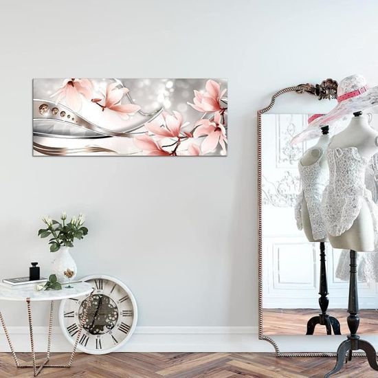 Runa Art Tabella decorazione floreale muro Spa - 60 x 40 cm XXL Stampa su Tela Salotto Appartamento - pronta per essere appesa - 210815a