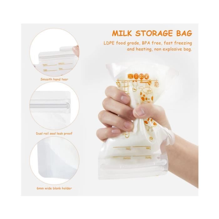 50 Sacs De Stockage De Lait Maternel Pré-Stérilisés 250 Ml - Sacs Congélation Avec Échelle Et Double Fermeture
