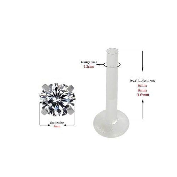 Lot De 23 Piercings Labret Push-in Titane – Boules Zircon Transparent – Tiges 0,8/1/1,2 Mm – Pour Madonna, Medusa, Tragus… - 11