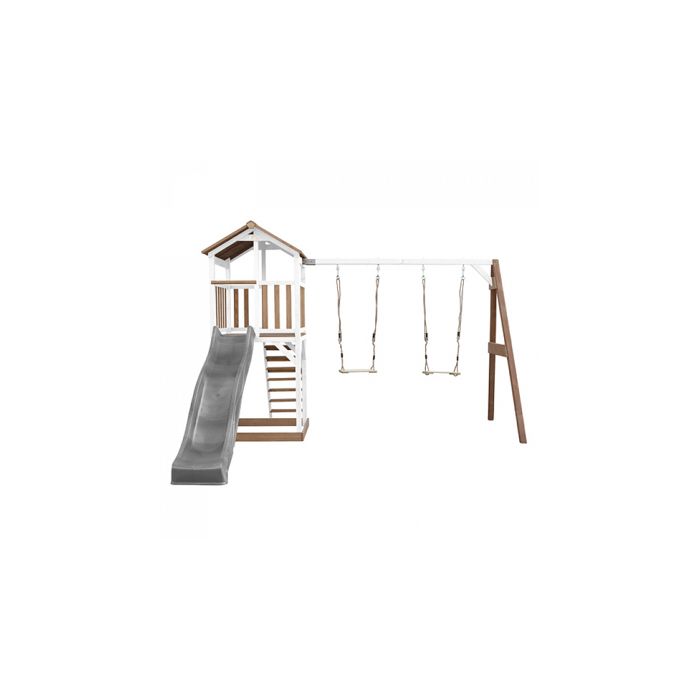 Axi Beach Tower Aire De Jeux Avec Toboggan En Vert, 2 Balançoires & Bac À Sable | Grande Maison Enfant Extérieur En Gris à Prix Axi Beach Tower Aire De Jeux Avec Toboggan En Vert, 2 Balançoires & Bac À Sable | Grande Maison Enfant Extérieur En Gris à Prix