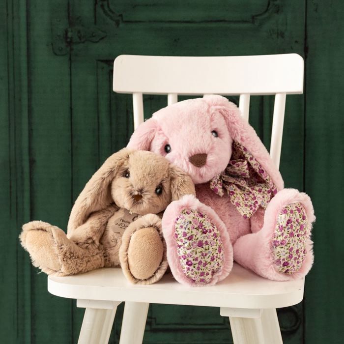 Histoire D Ours - Peluche lapin rose les copains câlins 50 cm