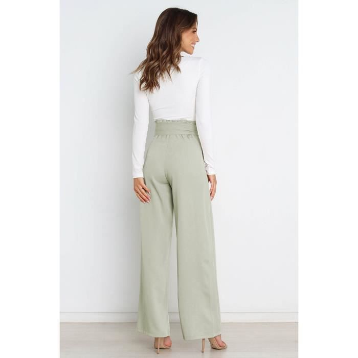 Pantalon vert clair femme new arrivals