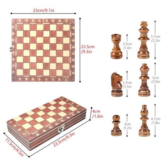 3 En 1 Jeu D Echecs Magnetique De Voyages En Bois Pliable Avec Pieces Magnetiques Achat Vente Jeu Societe Plateau Cdiscount