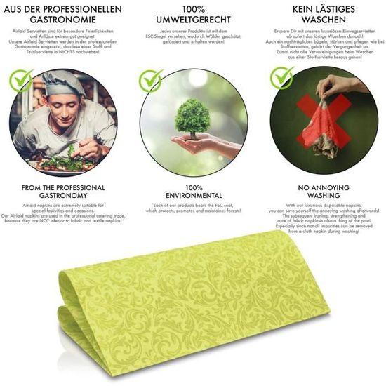 BBQ Parfaite déco de Table Anniversaire Identique au Tissu dîner Serviette Papier Mariage Pack de 50 QUALITÉ AIRLAID GRUBly Serviettes en Papier Motifs Rouge 40 x 40cm