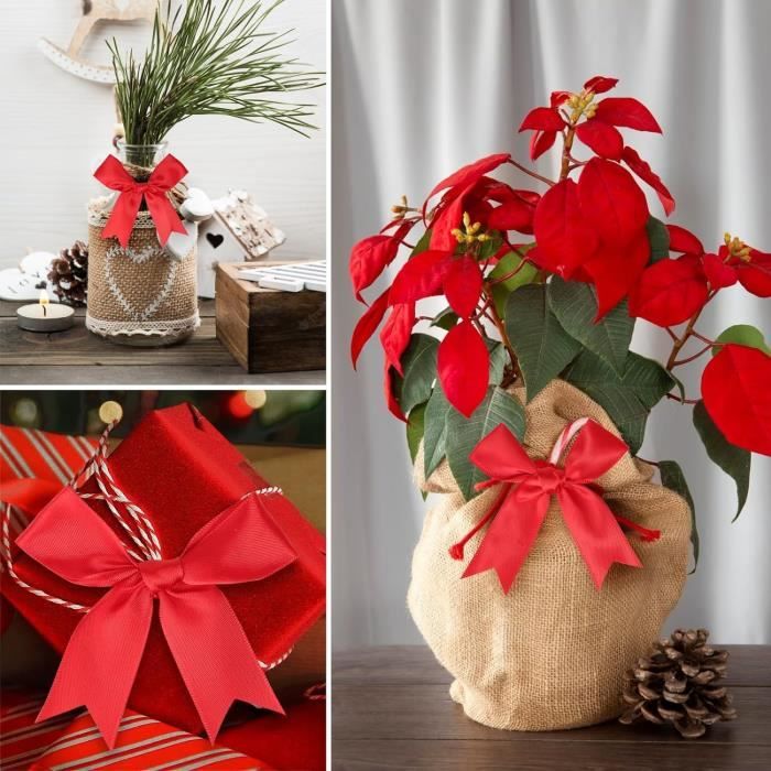 20PCS Noeud De Ruban De Noël 14x15cm Arcs De Noël Ruban Nœuds