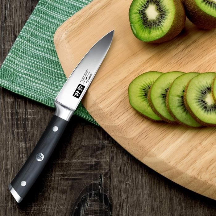SHAN ZU Couteaux à Fruits et Couteau Office Couteau Paring Couteau à Fruits  9.5cm Couteau de Cuisine Acier Inoxydable avec Bo 542 - Cdiscount Maison