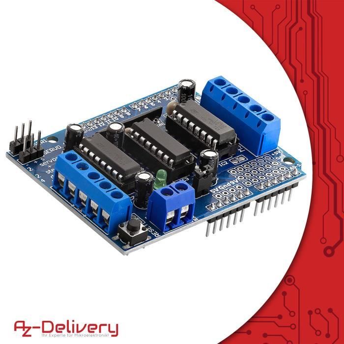 Motor Driver Shield Red Color 3 X L293D Motor Driver Shield, 4 Canaux Pilote Moteur Shield, Stepper ...
