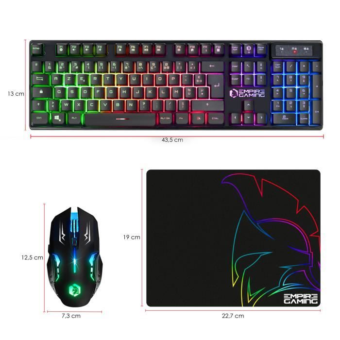 THE G-LAB - Combo Yttrium - Pack Gaming Azerty RGB, Clavier Gamer 105  Touches Et 19 Touches Anti-ghosting - Souris Gamer 2400 Dpi - Tapis De  Souris Gaming - Pc Ps4 Ps5