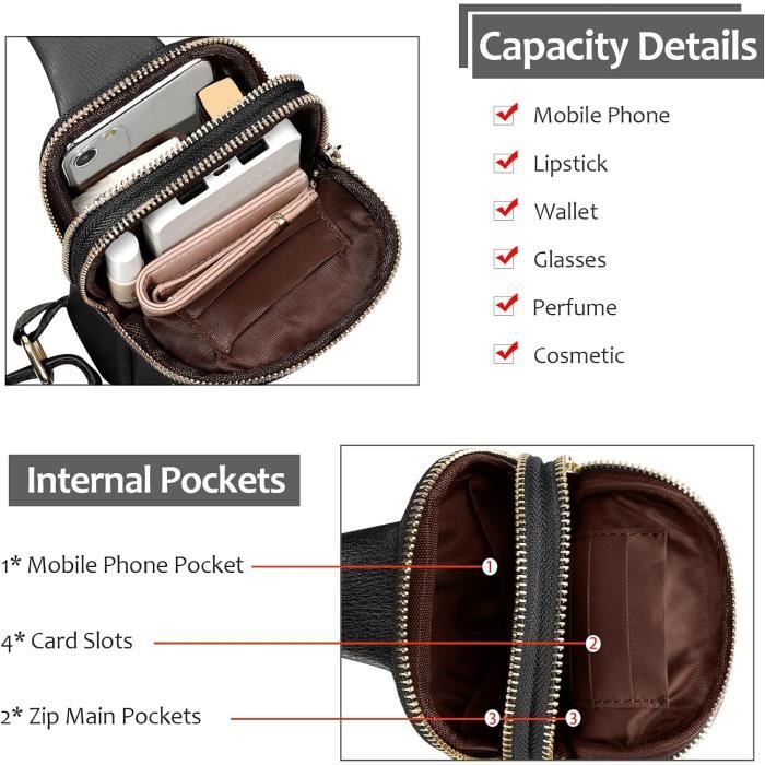 Femme Sac À Bandoulière, Sac De Poitrine Petit Sacs À Dos