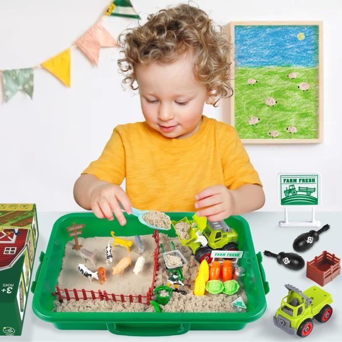 Magic Sand Kinetic Sand Sable Magique - Rainbow Cake SHOPPE - 680 G De Sable Jaune, Rose, Bleu Et Blanc Parfum Vanille - Kit De Bricolage Pour Enfants Jouets Sensoriels - 6068029