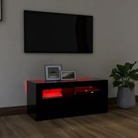 Vidaxl - Meuble Tv Avec Lumières Led Noir 160x35x40 Cm Noir - Meuble TV