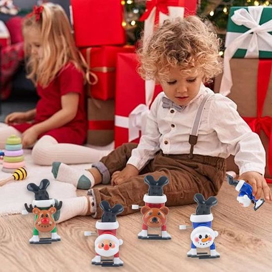6 Jouets De Noël à Remonter - Figurines Mignonnes (sapin, Père Noël, Renne...), Sans Piles, Pour Calendrier De L'Avent