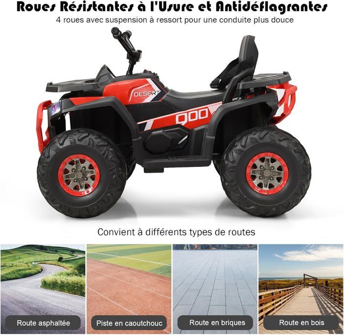 LALAHO Quad électrique pour enfants 12V, véhicule pour enfant avec phares LED, musique et klaxon, voiture électrique avec 4 roues antidérapantes et démarrage lent, pour enfants de 3 à 8 ans (Noir LALAHO Quad électrique pour enfants 12V, véhicule pour enfant avec phares LED, musique et klaxon, voiture électrique avec 4 roues antidérapantes et démarrage lent, pour enfants de 3 à 8 ans (Noir