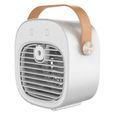 Climatiseur de voiture, ventilateur de refroidissement personnel à 3 vitesses avec humidificateur, climatiseur portable rechargeab