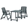 3993Elégance- Ensemble de bistro pliable 3 pcspcs - 2 personnes - Table + 2 chaises,Salon de jardin,Mobilier Plastique Vert Taille:5-0