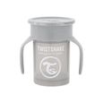 Twistshake Tasse à bec 360 ​​avec poignées - Bébé  - 230 ml -Tasse de sevrage anti-fuite- Sans BPA -Entraînement - Enfants-6m+-Gris-0
