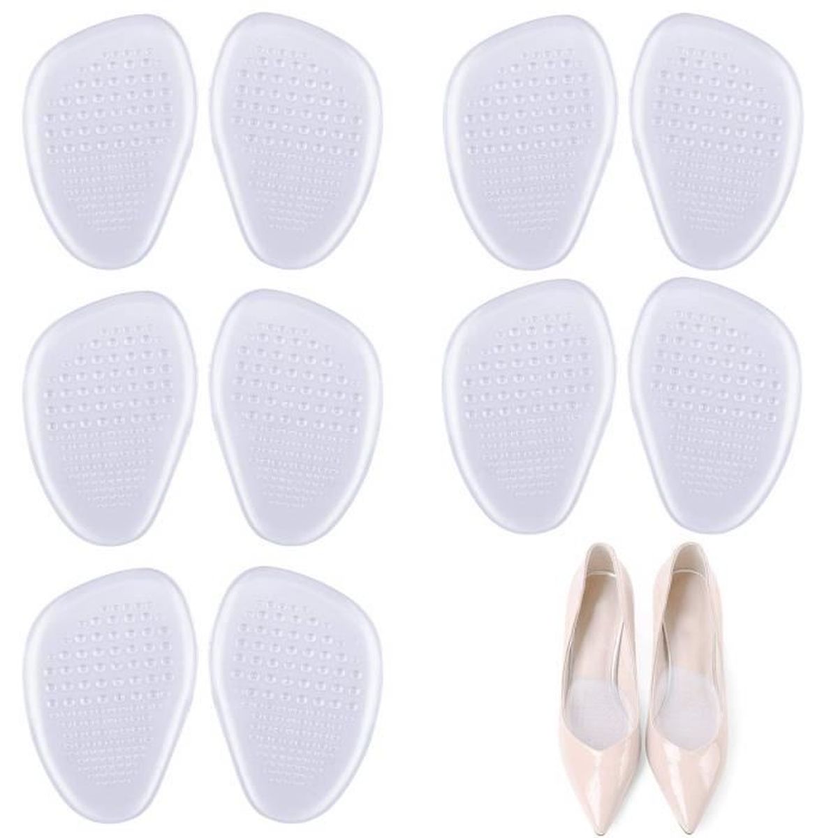 X 6 Coussins Silicone Chaussures Anti Glisse Ampoules