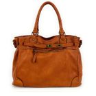 OH MY BAG Sac à main haut de gamme cuir italien MISS JEANNE Camel foncé
