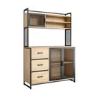 CATAVANA Buffet Design Moderne 116x40x170 cm - Meuble Multifonction pour Cuisine, Salon, Bureau - 3 Portes, 3 Tiroirs et Rangements