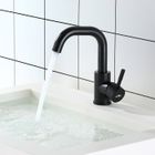 Auralum Mitigeur de Lavabo Noir U-forme Robinet à Eau Froide et Chaude en Acier Inox Robinet Rotation à 360° pour Vasque à Poser
