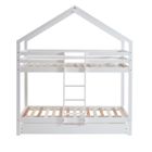 BAÏTA Lit cabane superposé TINY pin blanc 90x190 sommier inclus