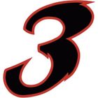 EUSKAL HERRIA EH Chiffre 3 trois - autocollant sticker noir/rouge voiture moto Taille : 8 cm