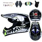 ZGEER Casque de Moto Intégral, Casque de Motocross Professionnel Enfants et Adultes - Casques de Descente Set avec Lunettes Gants Ma noi