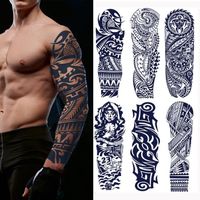 6 pcs Cool tatouage manches bras bas, faux tatouage temporaire, couverture solaire extensible pour homme femme mode Body Art Party