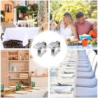 8 pièces Pince Nappe Table Attache Nappe de Table Exterieur Clips Nappe Table de Jardin pour Cuisine Mariage Pique-Nique ARGENT