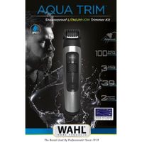 Tondeuse Barbe WAHL Aqua Trim - Sans Fil - Batterie Lithium Ion - Étanche - Gris