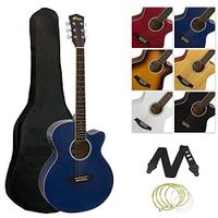 Tiger ACG4 BL Pack guitare électro acoustique pleine grandeur pour débutants avec accordeur et EQ   Bleu