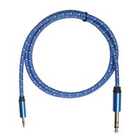 Câble Stéréo 1/8 à 1/4, Câble De Câble D'interconnexion Audio TRS à Jack 6,35 Mm Pour Jack 3,5 Mm Très Résistant - Bleu 1m