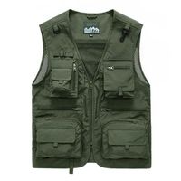 Gilet De Chasse/pêche Vintage Ruff Hewn - Homme - Taille L - Vert Nylon Doublé