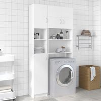 vidaXL Ensemble de meuble pour machine à laver Blanc Aggloméré