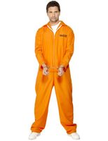 Déguisement Prisonnier Orange - Costume Unisexe Complet Avec Menottes Pour Halloween Et Cosplay