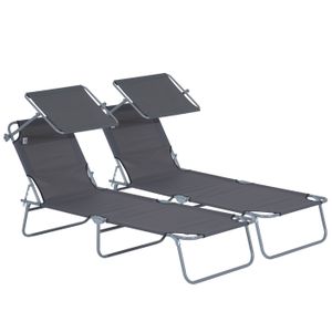 CHAISE LONGUE chaise longue - Outsunny - Métal - 187x58x36cm - G